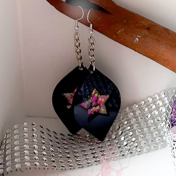 Boucles d'oreilles "Étoile noire"