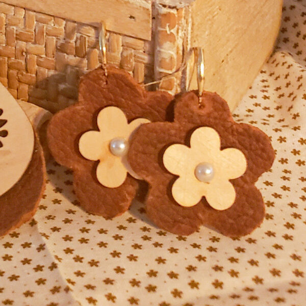 Boucles d'oreilles "Fleur et perle"