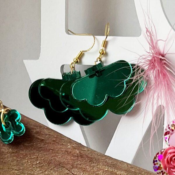 Boucles d'oreilles "Papillon vert"